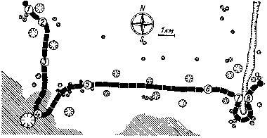 Рис. 10. Маршрут движения «Лунохода-2» в кратере
