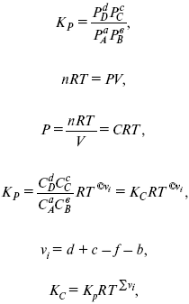  ∑vi = 0,  Kp = Kc. ∑vi = 1 + 1  1  1